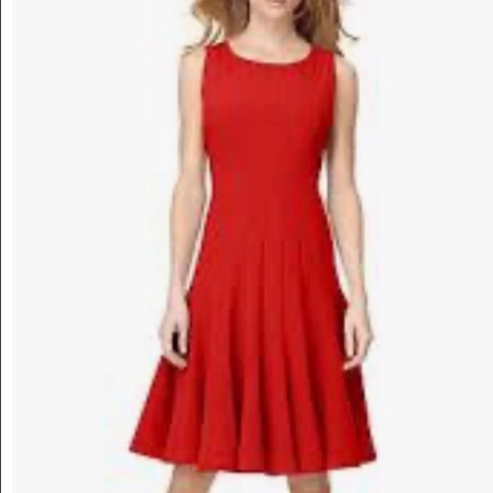 Calvin Klein A-Line Pleated and Sleeves Dress